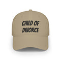 Child of Divorce Baseball Cap — Red Low-Profile Hat with Bold Text