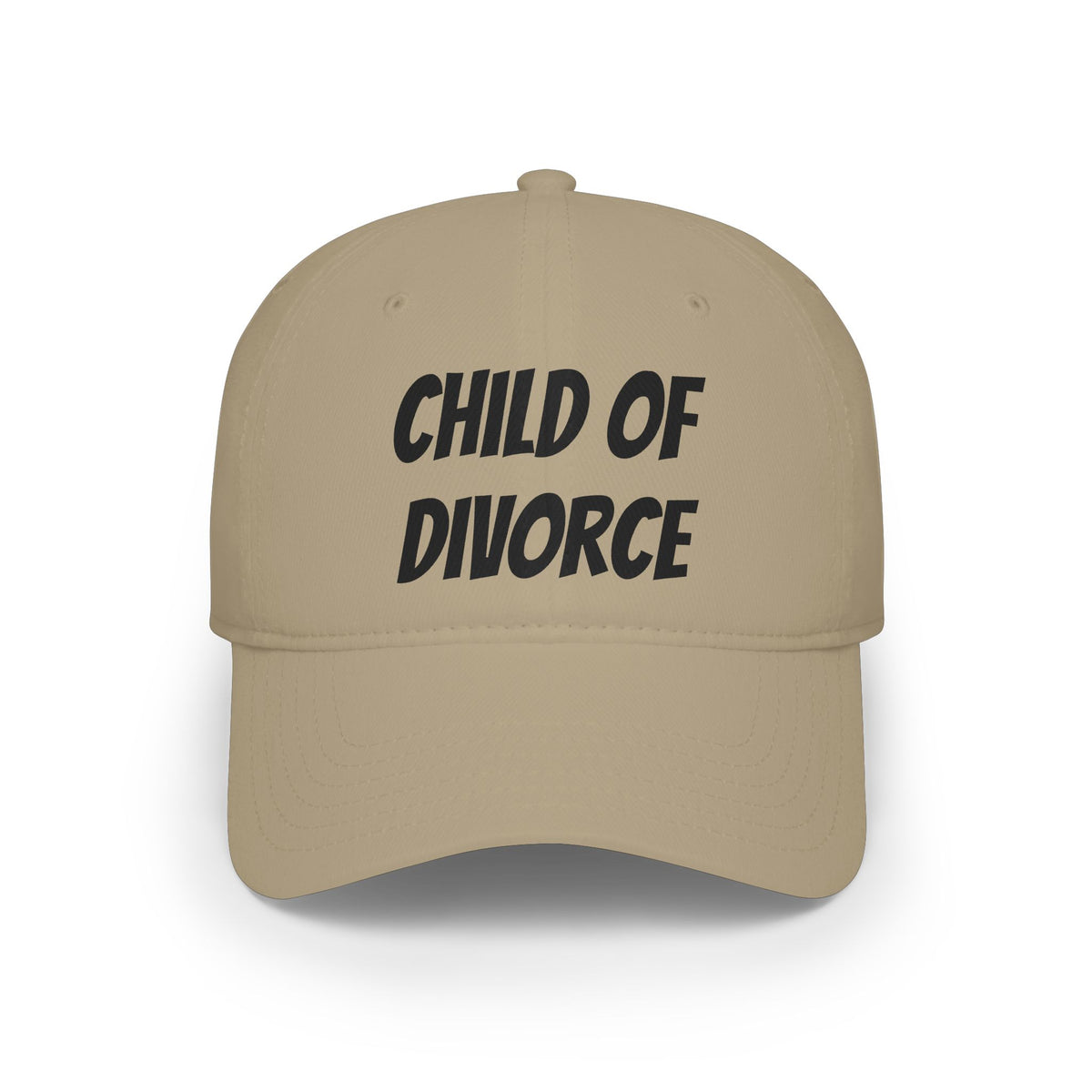 Child of Divorce Baseball Cap — Red Low-Profile Hat with Bold Text