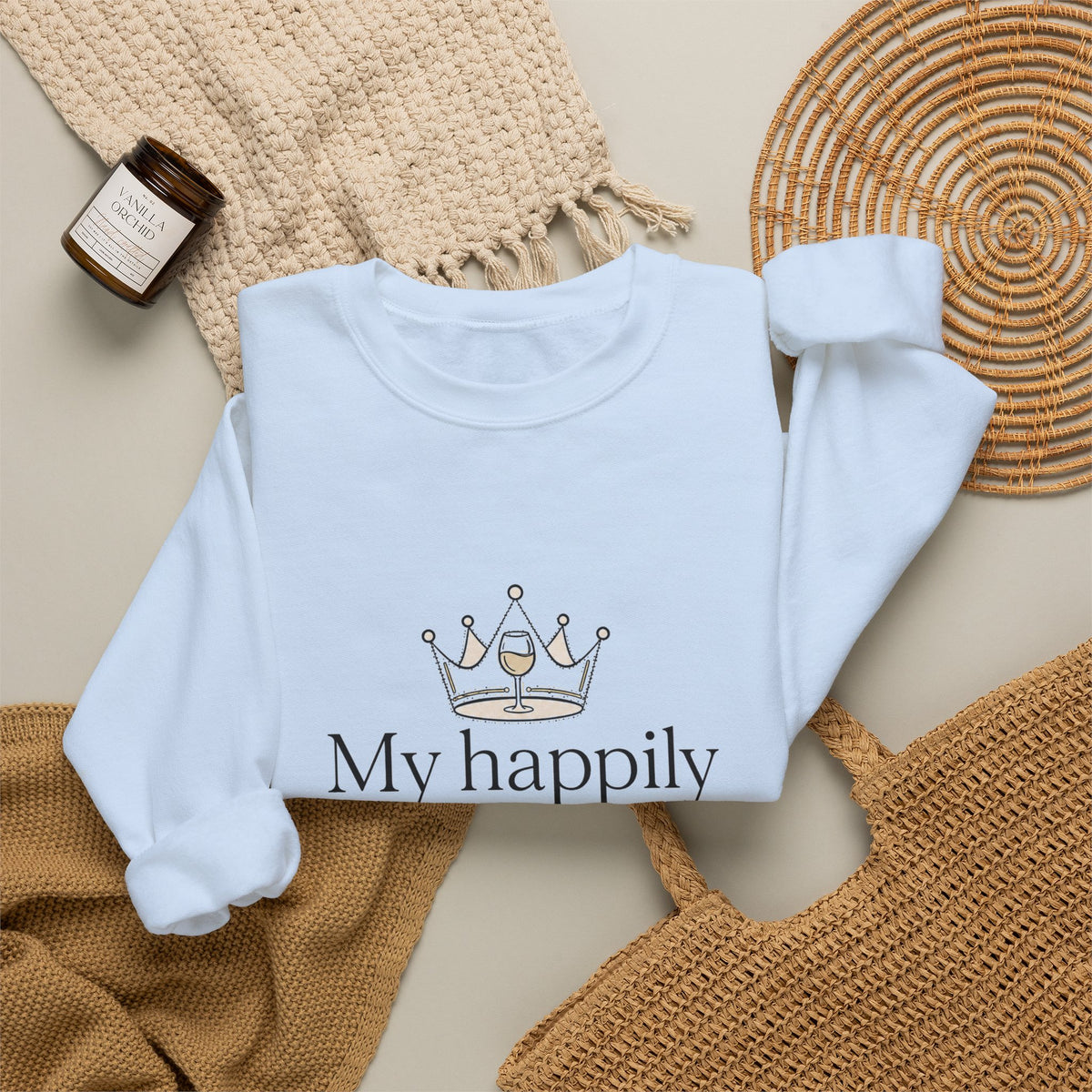 Divorced & Thriving Shirt "My Happily Ever After Started Over" | Funny Wine Crown Graphic Sweatshirt| Divorce Party Gift for Her | Self Love Sarcastic Sweatshirt