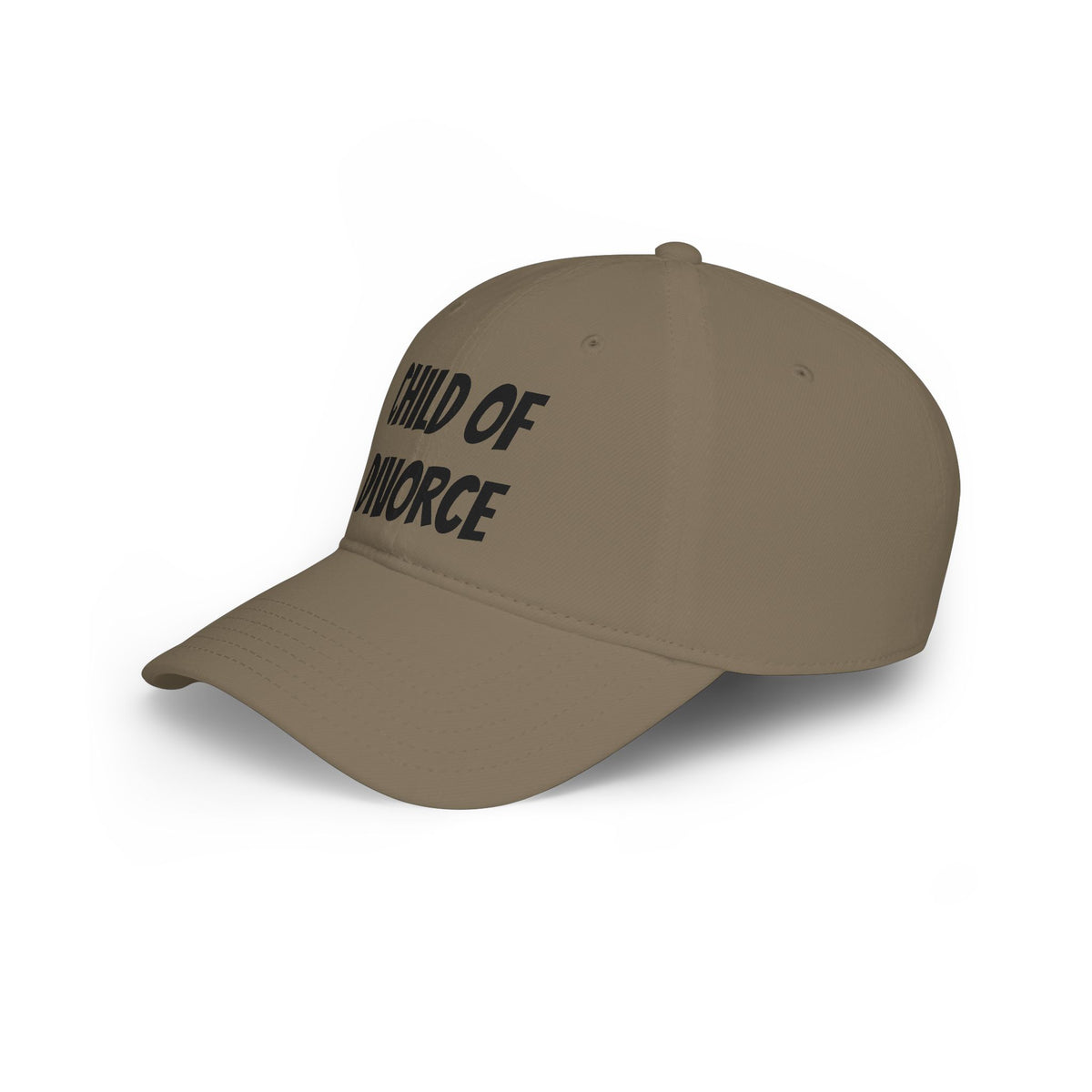 Child of Divorce Baseball Cap — Red Low-Profile Hat with Bold Text