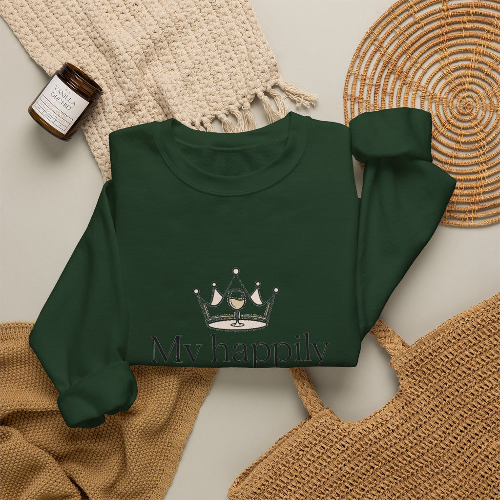 Divorced & Thriving Shirt "My Happily Ever After Started Over" | Funny Wine Crown Graphic Sweatshirt| Divorce Party Gift for Her | Self Love Sarcastic Sweatshirt