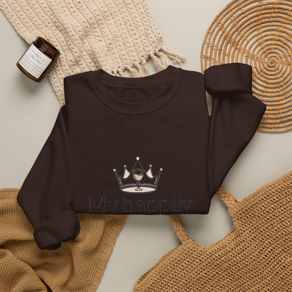 Divorced & Thriving Shirt "My Happily Ever After Started Over" | Funny Wine Crown Graphic Sweatshirt| Divorce Party Gift for Her | Self Love Sarcastic Sweatshirt