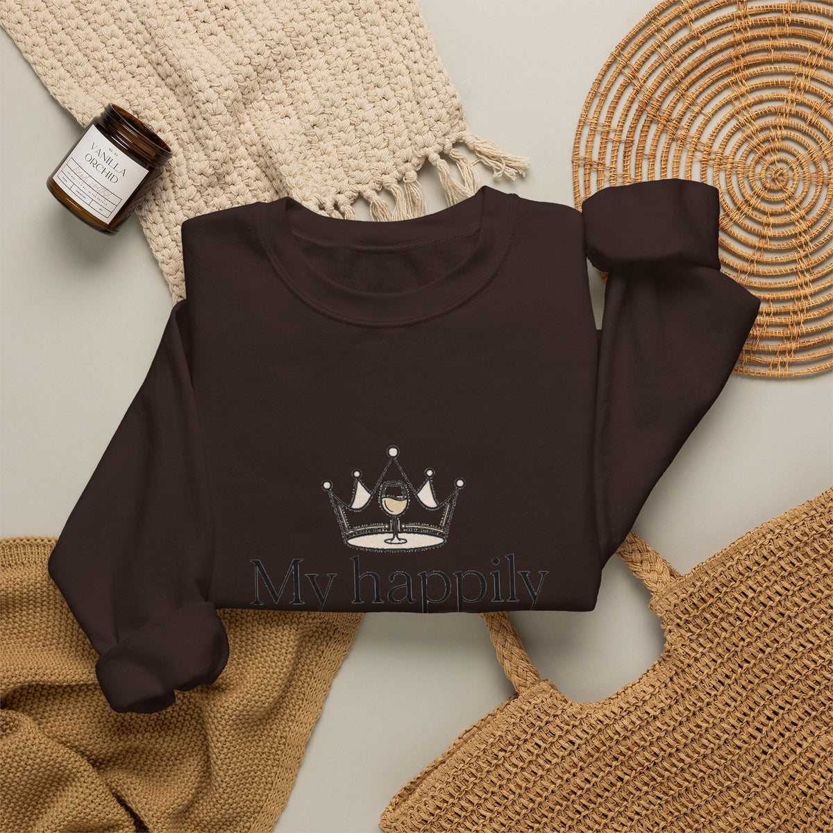 Divorced & Thriving Shirt "My Happily Ever After Started Over" | Funny Wine Crown Graphic Sweatshirt| Divorce Party Gift for Her | Self Love Sarcastic Sweatshirt