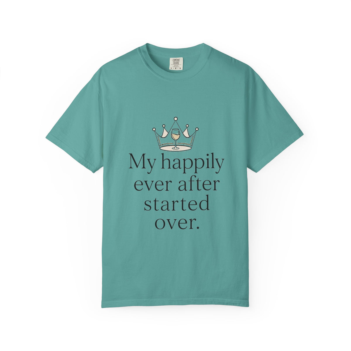 Divorced & Thriving Shirt "My Happily Ever After Started Over" | Funny Wine Crown Graphic Tee | Divorce Party Gift for Her | Self Love Sarcastic Shirt