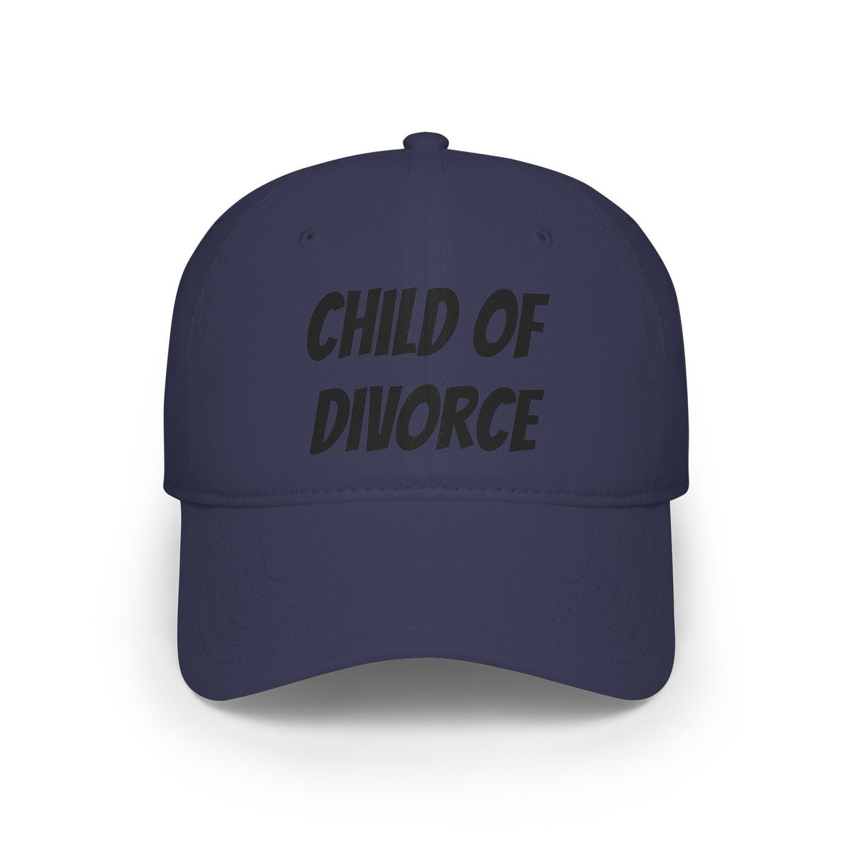 Child of Divorce Baseball Cap — Red Low-Profile Hat with Bold Text
