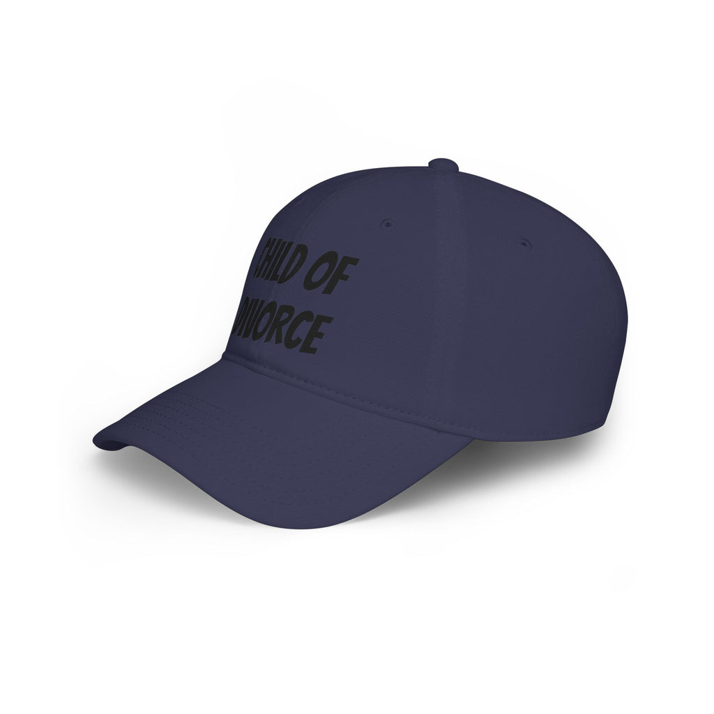 Child of Divorce Baseball Cap — Red Low-Profile Hat with Bold Text