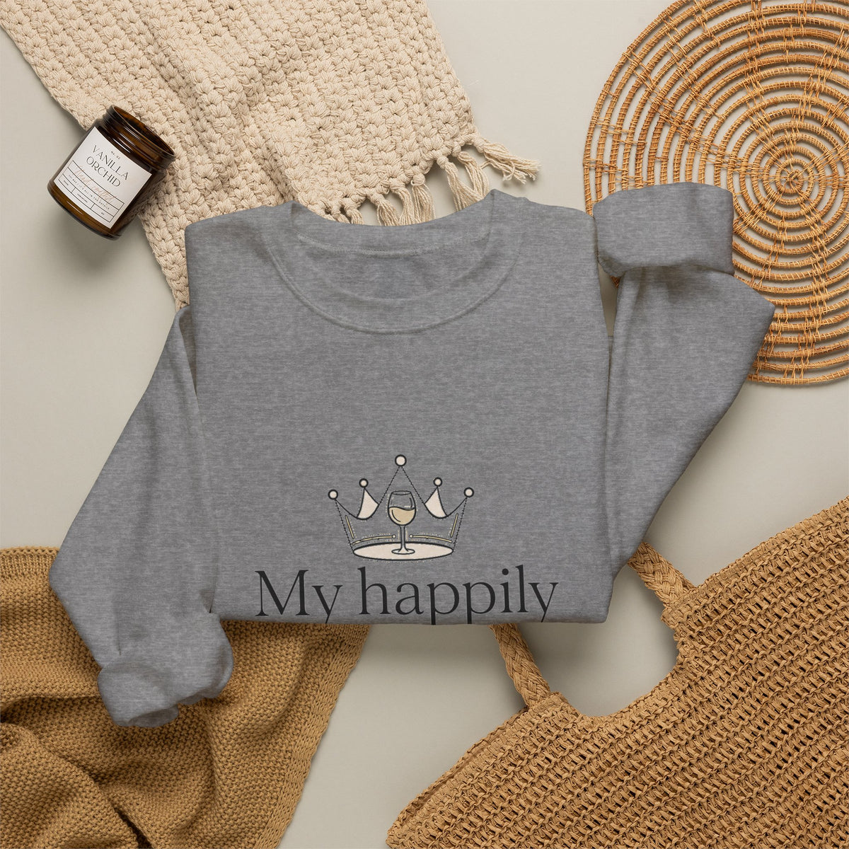 Divorced & Thriving Shirt "My Happily Ever After Started Over" | Funny Wine Crown Graphic Sweatshirt| Divorce Party Gift for Her | Self Love Sarcastic Sweatshirt