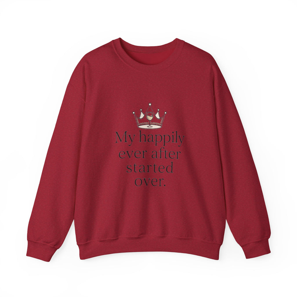 Divorced & Thriving Shirt "My Happily Ever After Started Over" | Funny Wine Crown Graphic Sweatshirt| Divorce Party Gift for Her | Self Love Sarcastic Sweatshirt