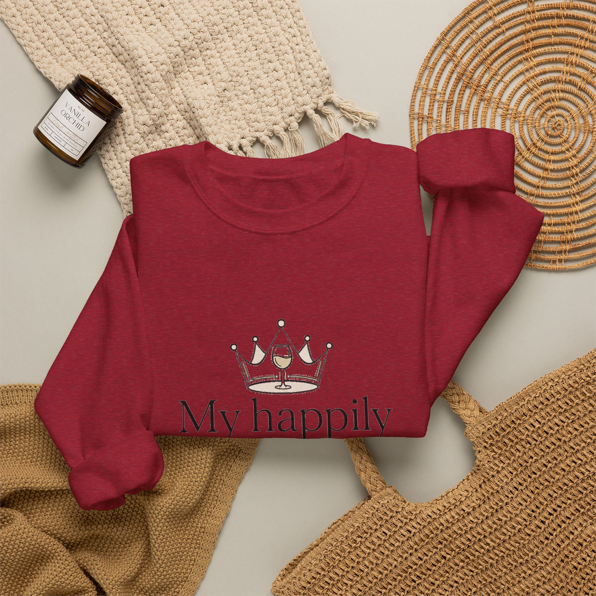 Divorced & Thriving Shirt "My Happily Ever After Started Over" | Funny Wine Crown Graphic Sweatshirt| Divorce Party Gift for Her | Self Love Sarcastic Sweatshirt