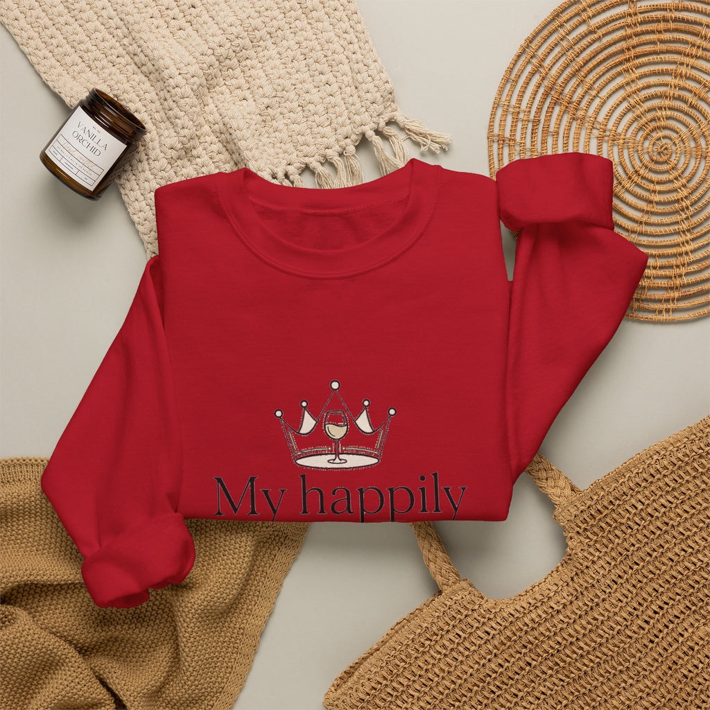 Divorced & Thriving Shirt "My Happily Ever After Started Over" | Funny Wine Crown Graphic Sweatshirt| Divorce Party Gift for Her | Self Love Sarcastic Sweatshirt