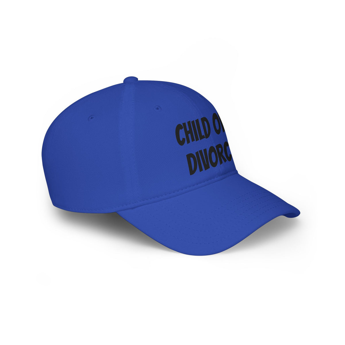 Child of Divorce Baseball Cap — Red Low-Profile Hat with Bold Text