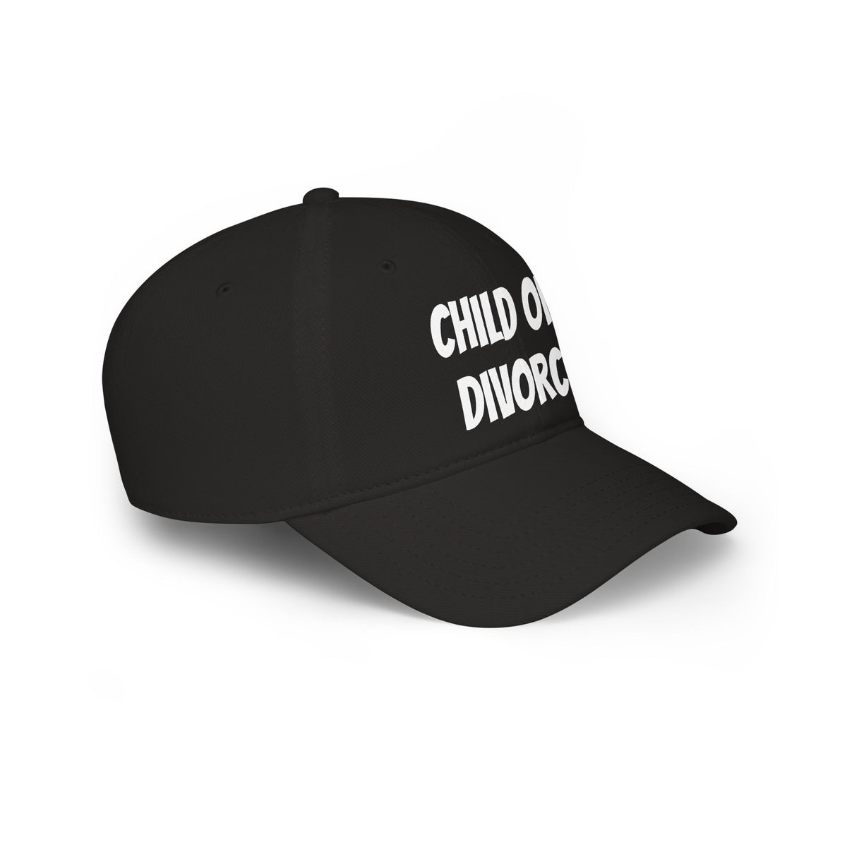 Child of Divorce Baseball Cap — Red Low-Profile Hat with Bold Text