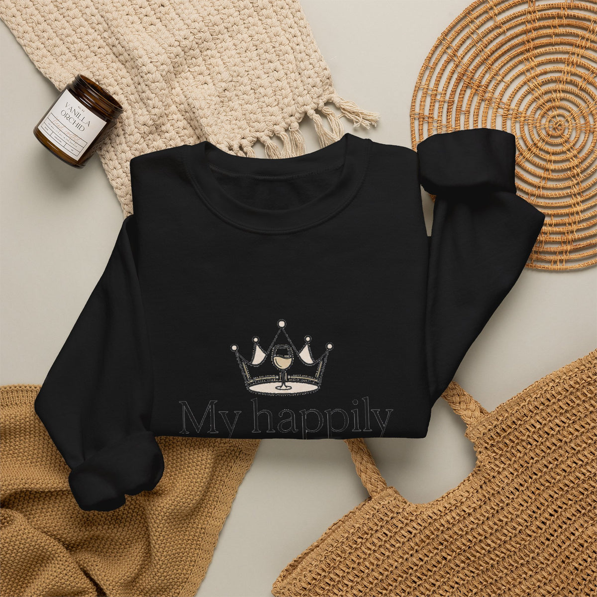 Divorced & Thriving Shirt "My Happily Ever After Started Over" | Funny Wine Crown Graphic Sweatshirt| Divorce Party Gift for Her | Self Love Sarcastic Sweatshirt