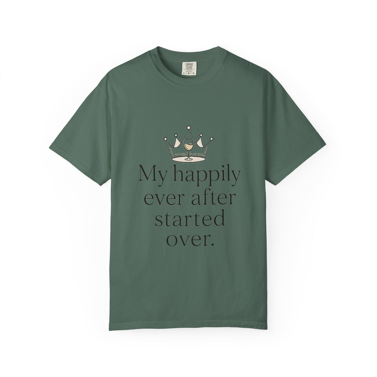 Divorced & Thriving Shirt "My Happily Ever After Started Over" | Funny Wine Crown Graphic Tee | Divorce Party Gift for Her | Self Love Sarcastic Shirt