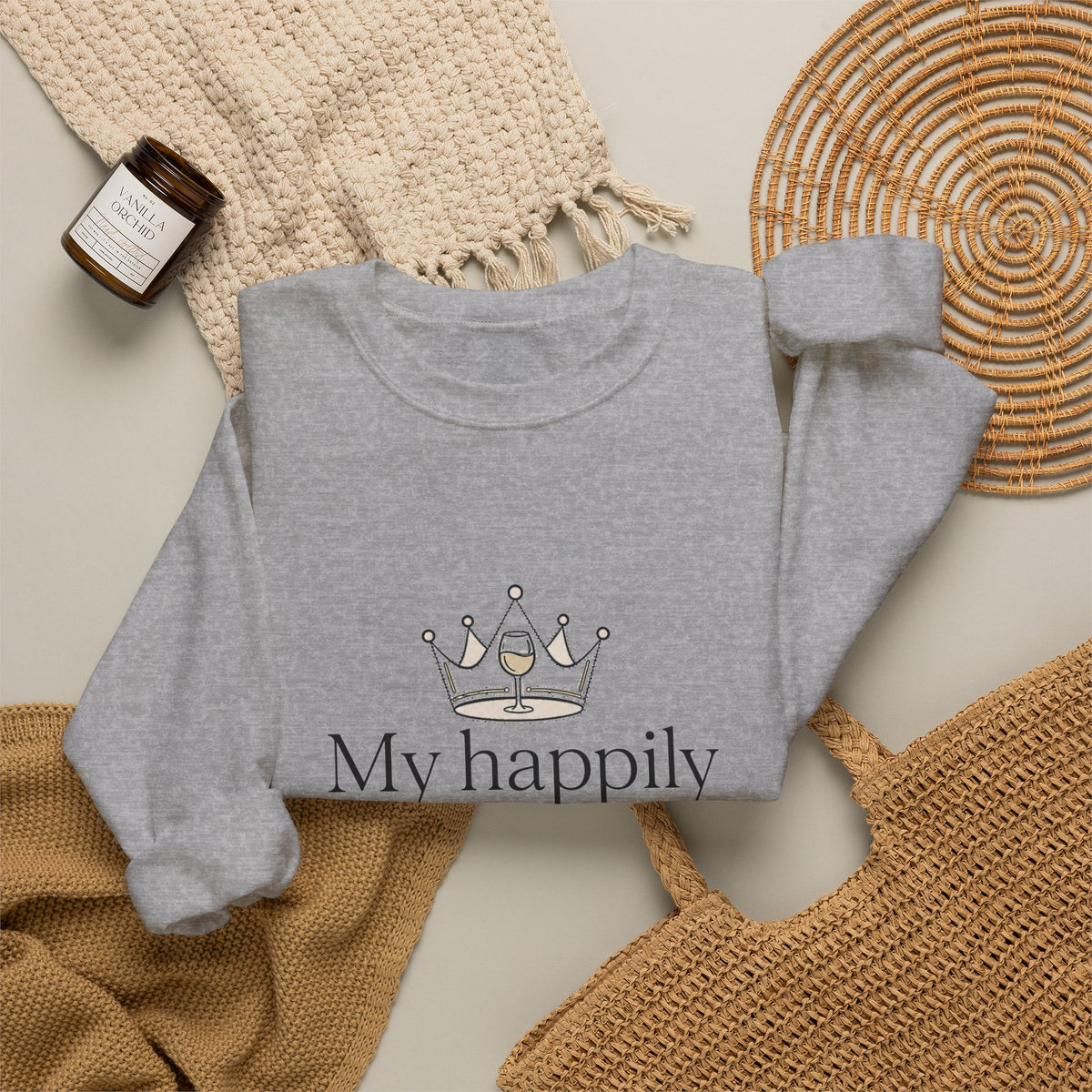 Divorced & Thriving Shirt "My Happily Ever After Started Over" | Funny Wine Crown Graphic Sweatshirt| Divorce Party Gift for Her | Self Love Sarcastic Sweatshirt