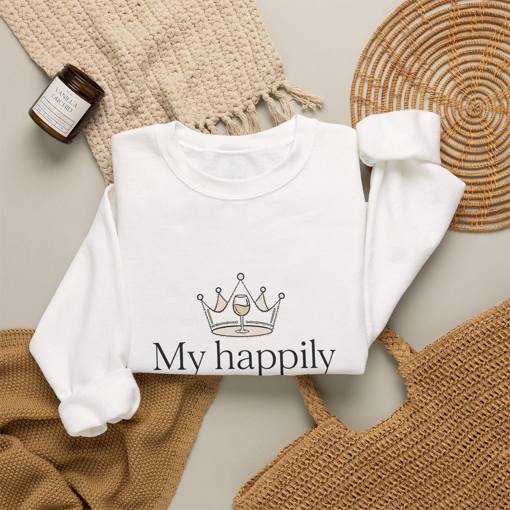 Divorced & Thriving Shirt "My Happily Ever After Started Over" | Funny Wine Crown Graphic Sweatshirt| Divorce Party Gift for Her | Self Love Sarcastic Sweatshirt