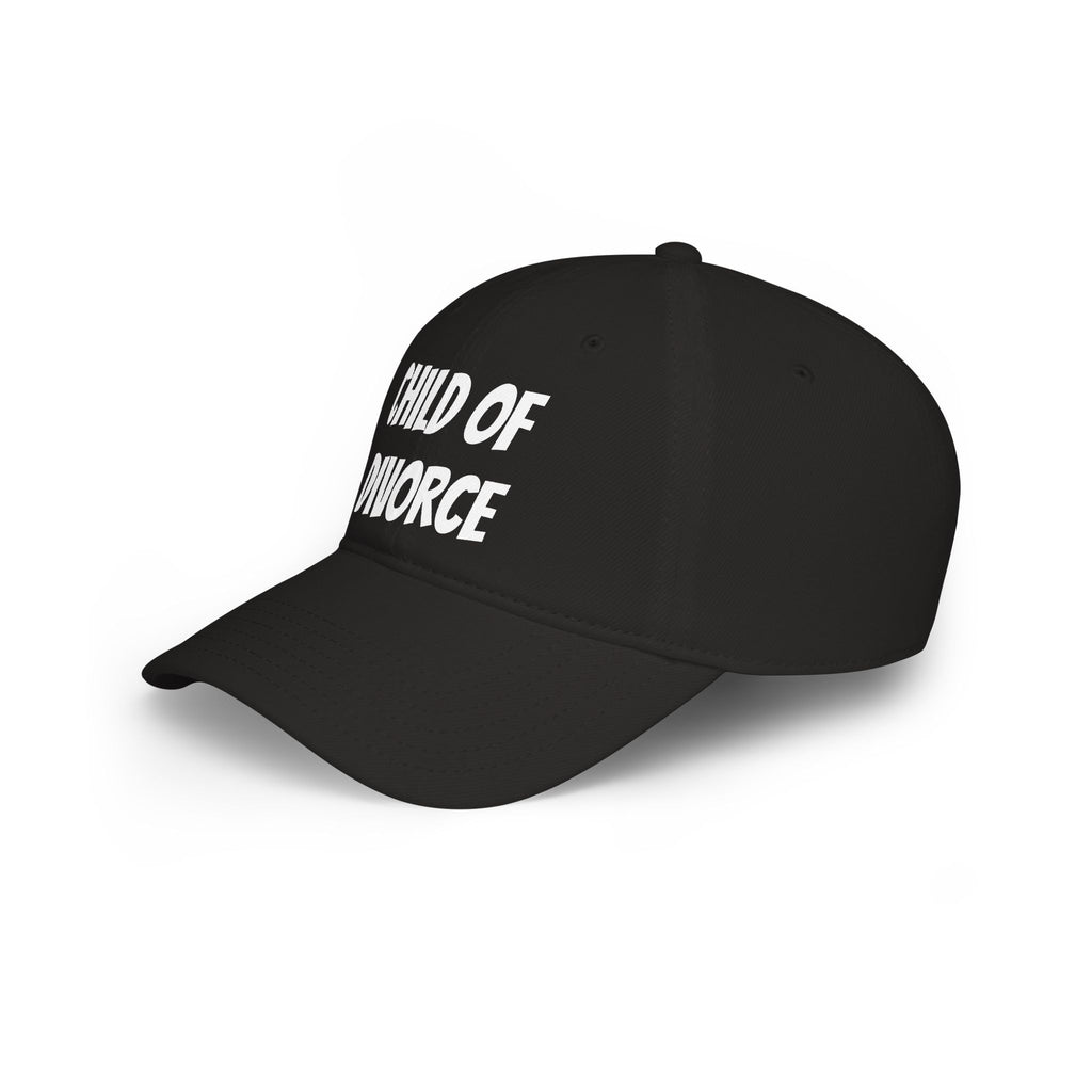 Child of Divorce Baseball Cap — Red Low-Profile Hat with Bold Text