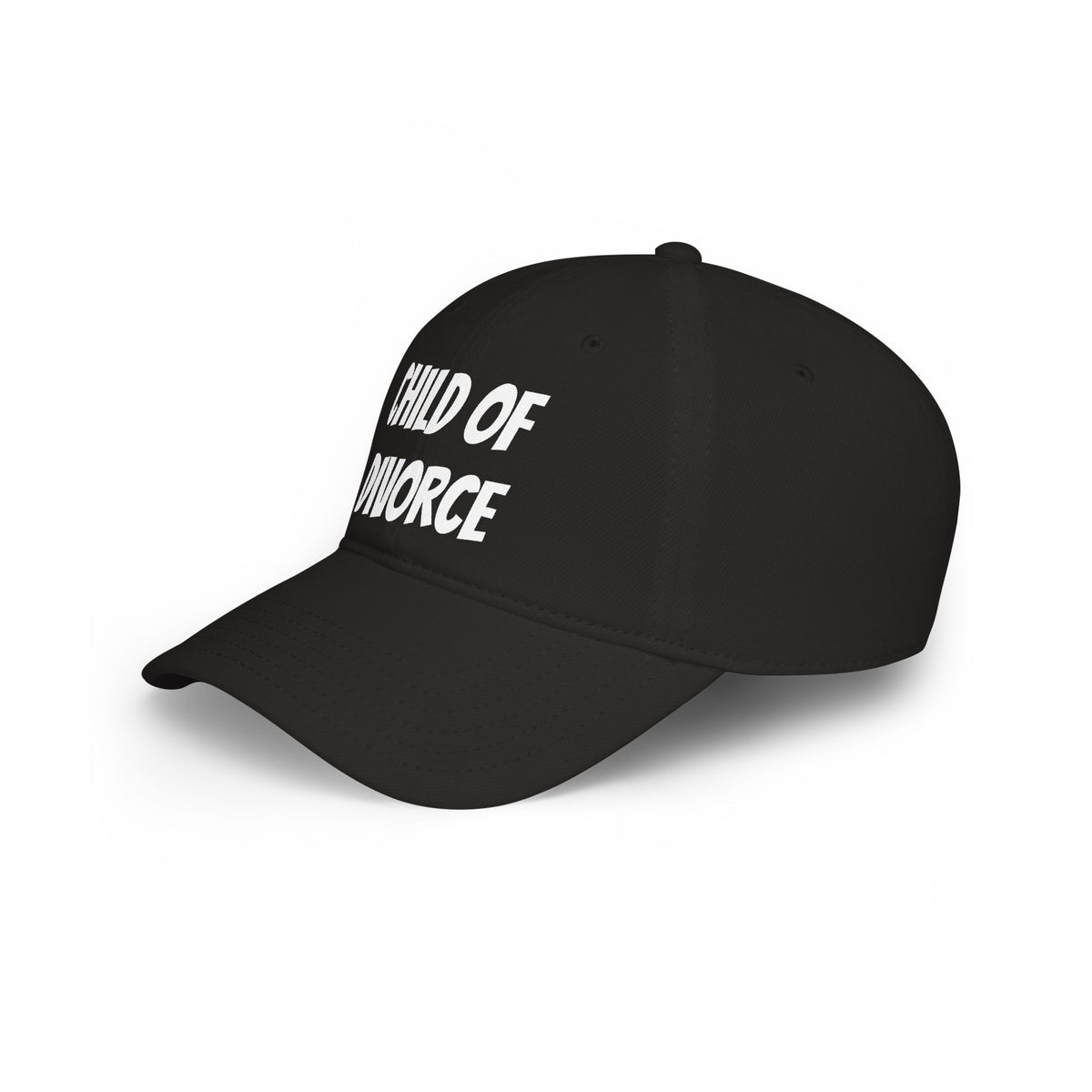 Child of Divorce Baseball Cap — Red Low-Profile Hat with Bold Text