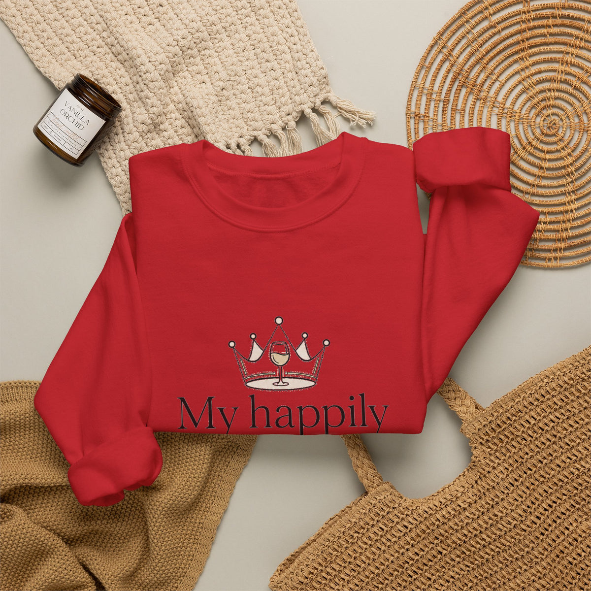 Divorced & Thriving Shirt "My Happily Ever After Started Over" | Funny Wine Crown Graphic Sweatshirt| Divorce Party Gift for Her | Self Love Sarcastic Sweatshirt