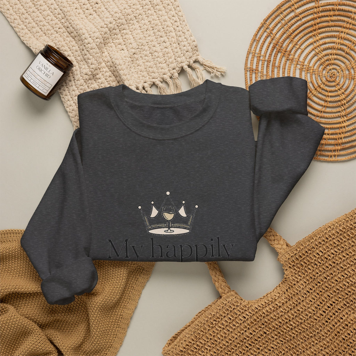Divorced & Thriving Shirt "My Happily Ever After Started Over" | Funny Wine Crown Graphic Sweatshirt| Divorce Party Gift for Her | Self Love Sarcastic Sweatshirt