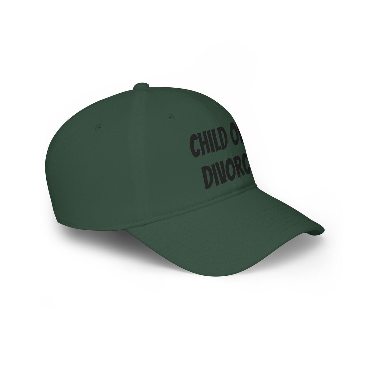 Child of Divorce Baseball Cap — Red Low-Profile Hat with Bold Text