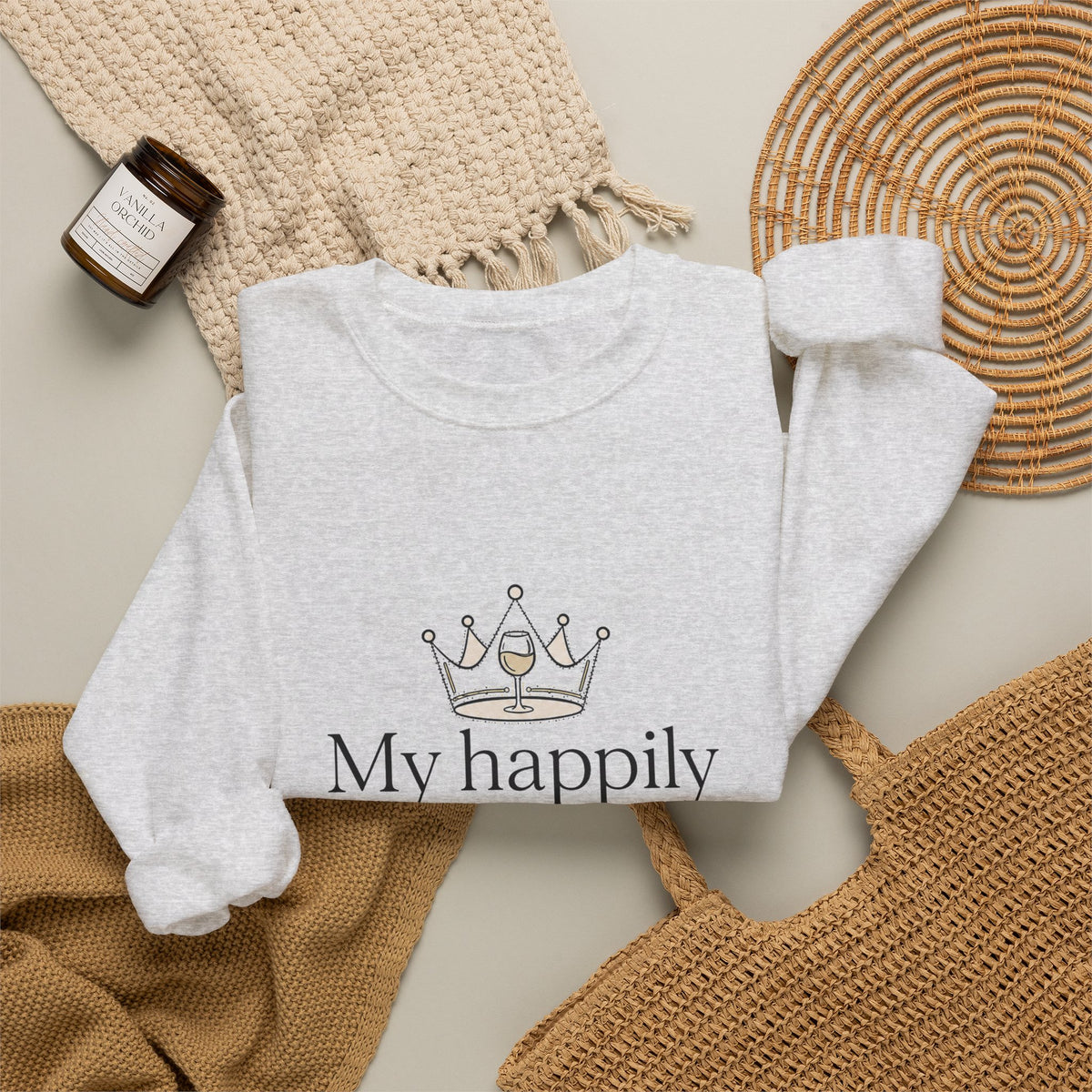 Divorced & Thriving Shirt "My Happily Ever After Started Over" | Funny Wine Crown Graphic Sweatshirt| Divorce Party Gift for Her | Self Love Sarcastic Sweatshirt